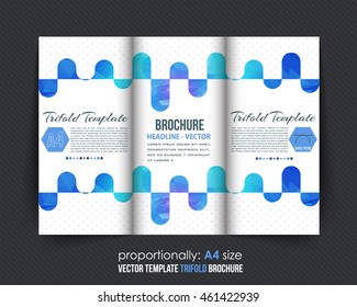 Tri-Fold Brochure Design. Corporate Leaflet, Cover Template