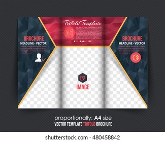 Tri-Fold Brochure Design. Corporate Leaflet, Cover Template