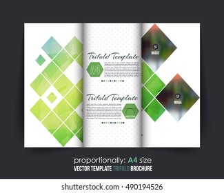 Tri-Fold Brochure Design. Corporate Leaflet, Cover Template