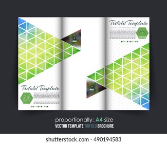 Tri-Fold Brochure Design. Corporate Leaflet, Cover Template