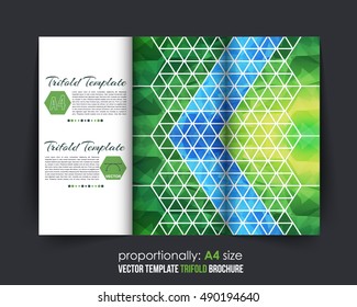 Tri-Fold Brochure Design. Corporate Leaflet, Cover Template