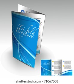 Tri-fold brochure design elemenr, vector illustartion.