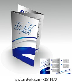 Tri-fold brochure design elemenr, vector illustartion.