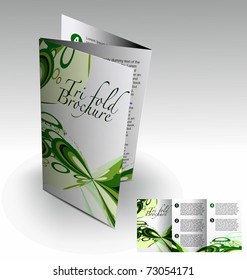 Tri-fold brochure design elemenr, vector illustartion.