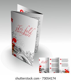 Tri-fold brochure design elemenr, vector illustartion.