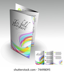 Tri-fold brochure design elemenr, vector illustartion.