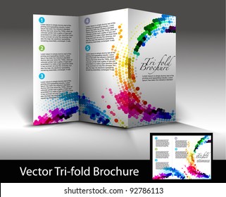 Tri-fold brochure design elemenr, vector illustartion.
