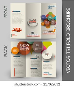 Tri-fold Brochure Design Element, Vector Illustartion.