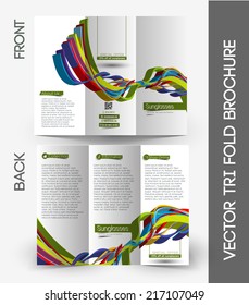 Tri-fold Brochure Design Element, Vector Illustartion.