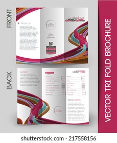 Tri-fold Brochure Design Element, Vector Illustartion.