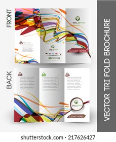 Tri-fold Brochure Design Element, Vector Illustartion.