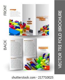 Tri-fold Brochure Design Element, Vector Illustartion.