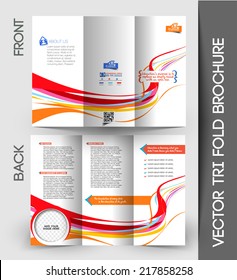 Tri-fold Brochure Design Element, Vector Illustartion.