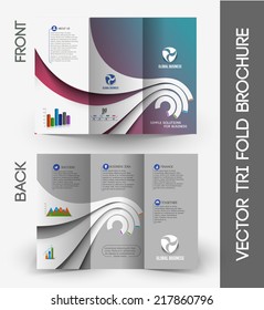Tri-fold Brochure Design Element, Vector Illustartion.