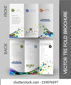 Tri-fold Brochure Design Element. Vector Illustration
