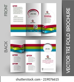 Tri-fold Brochure Design Element. Vector Illustration