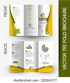 Tri-fold Brochure Design Element, Vector Illustartion. 