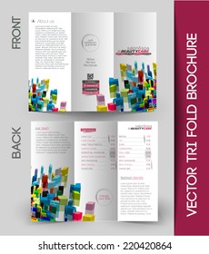 Tri-fold Brochure Design Element, Vector Illustartion. 