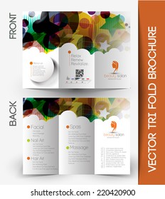 Tri-fold Brochure Design Element, Vector Illustartion. 