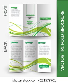 Tri-fold Brochure Design Element, Vector Illustartion. 