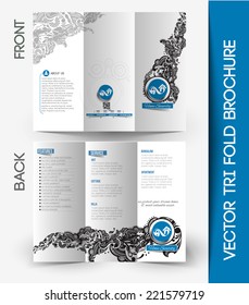 Tri-fold Brochure Design Element, Vector Illustartion. 