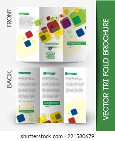Tri-fold Brochure Design Element, Vector Illustartion. 