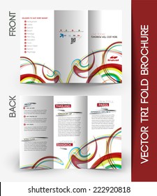 Tri-fold Brochure Design Element, Vector Illustartion. 
