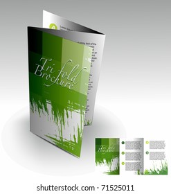 Tri-fold brochure design element, vector illustration.