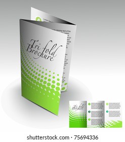 Tri-fold brochure design element, vector illustration.