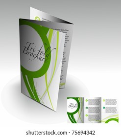 Tri-fold brochure design element, vector illustration.