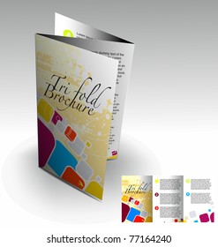 Tri-fold brochure design element, vector illustartion.