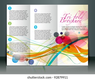 Tri-fold brochure design element, vector illustartion.