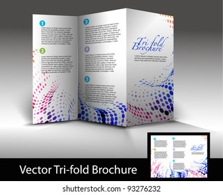 Tri-fold brochure design element, vector illustartion.