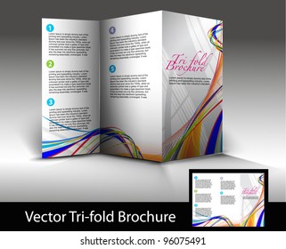 Tri-fold brochure design element, vector illustartion.