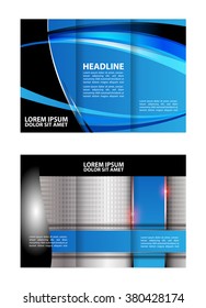 Tri-fold brochure design with red soft wave
