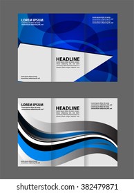 Tri-fold brochure design with red soft wave

