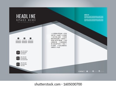 Tri-fold brochure design with soft wave
