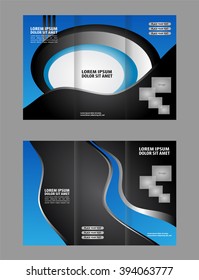 Tri-fold brochure design with soft wave

