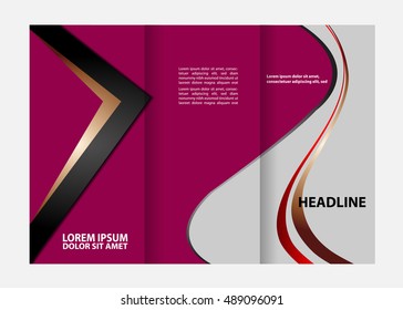 Tri-fold brochure design with soft wave

