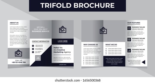 Tri-fold Brochure design, brochure template, creative Corporate trend brochure with blue color