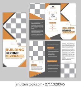 Plantilla de diseño de folleto tríptico vactor