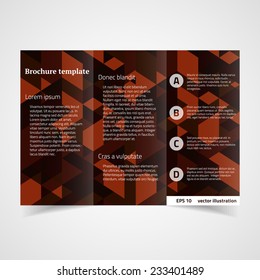 Tri-fold brochure design template. Vector illustration.