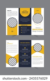 Tri-fold brochure design template vector and illustrator 