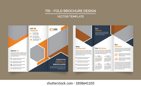 Plantilla de diseño de folletos triple para su empresa, empresa, negocio, publicidad, marketing, agencia y negocio de Internet.
