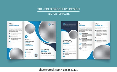 Trifold Brochure Design Template for your Company, Corporate, Business, Advertising, Marketing, Agency, and Internet business.
