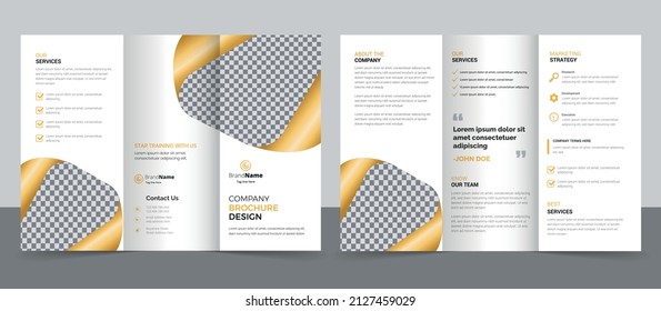Trifold Brochure Design Template for Your Company, Corporate, Business, Advertising, Marketing, Agency, and Internet business.