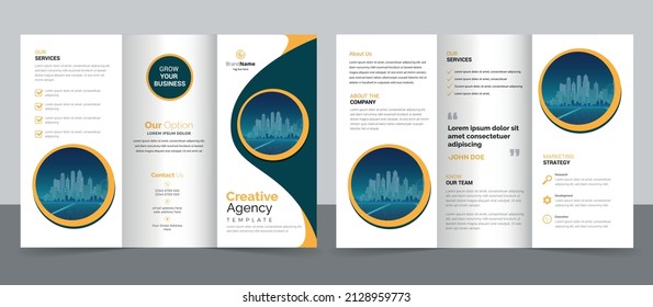 Drei-fach-Broschüren-Design-Vorlage für Ihr Unternehmen, Unternehmen, Unternehmen, Werbung, Marketing, Agentur und Internet-Geschäft.