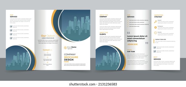 Trifold Brochure Design Template for Your Company, Corporate, Business, Advertising, Marketing, Agency, and Internet business.