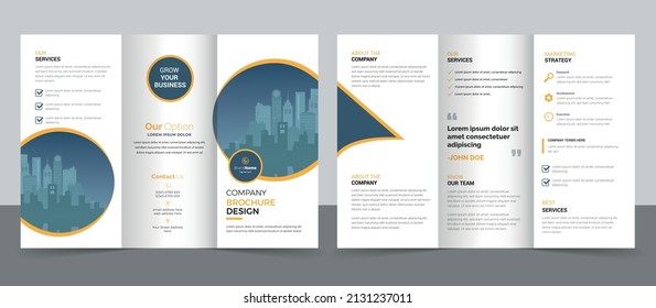 Trifold Brochure Design Template for Your Company, Corporate, Business, Advertising, Marketing, Agency, and Internet business.