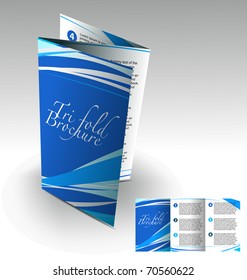 Tri-fold brochure design, vector illustration.